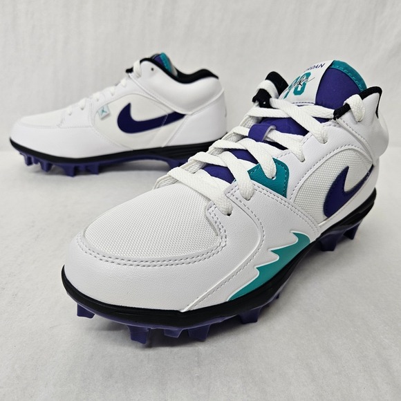 Jordan Stadium 90 Low TD‎ Football Cleats HQ0210-105 White Purple Men Size 9 main image 10